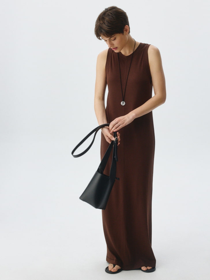 Трикотажное платье макси, арт. 5003