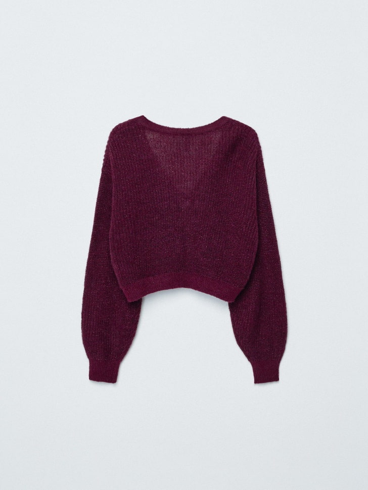 вязаный кардиган из смесовой шерсти с бантиками для девочек 4680798771410 по низкой цене