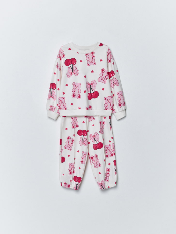 пижама из футера с принтом для девочек 4680798801186 фотография