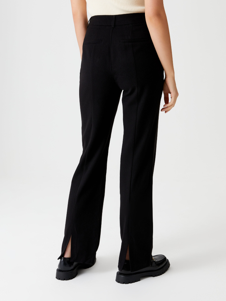 Прямые брюки с разрезами (черный, XL) от Sela