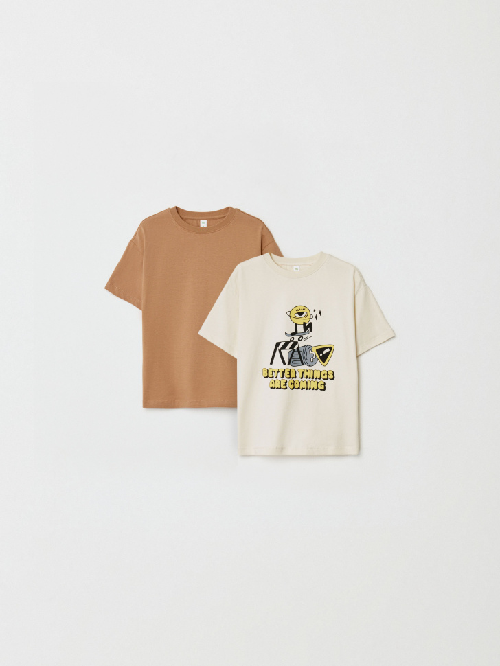 Набор из 2 футболок SELA для мальчиков, разноцветный, арт. 33775
