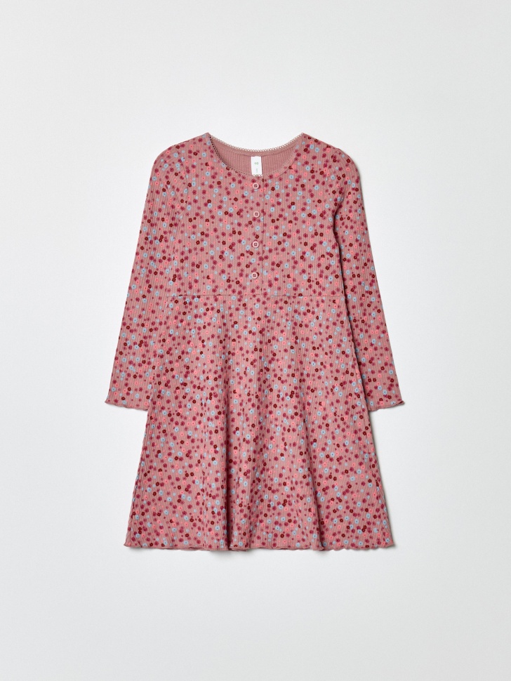 Трикотажное платье SELA для девочек с принтом, розовый, арт. 35806