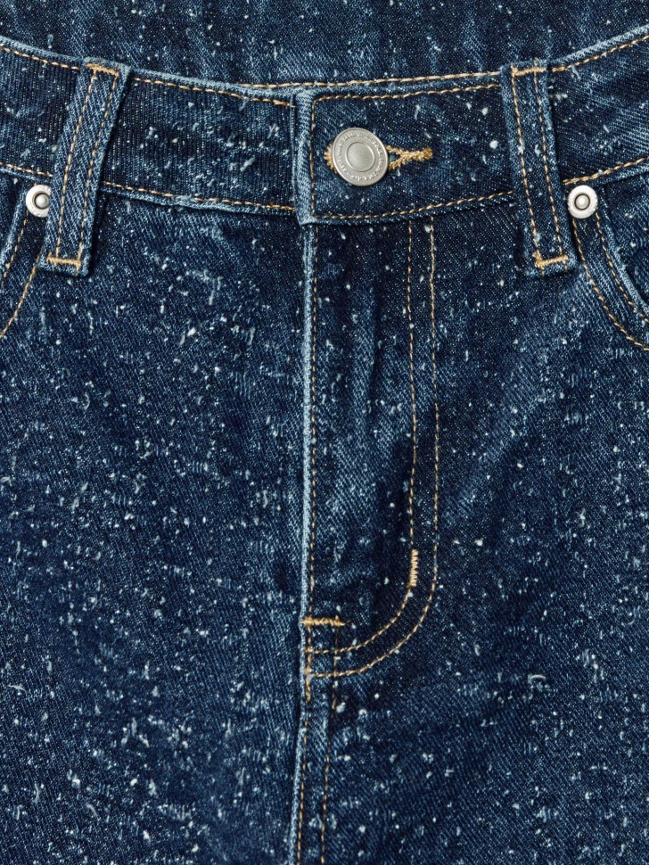 джинсы wide leg из фактурного денима для девочек из россии вид сбоку