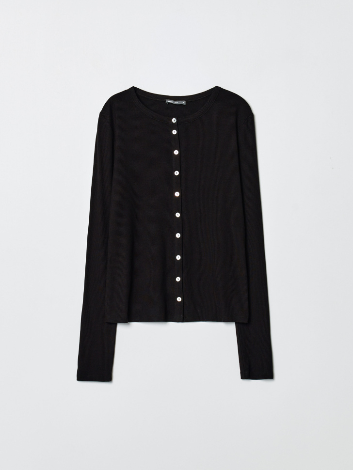 кардиган на пуговицах в рубчик 4610517485342 фотография