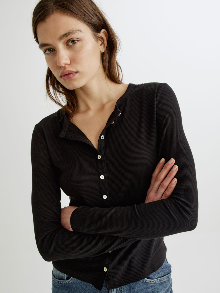 Кардиган Sela в рубчик на пуговицах, арт. 36640