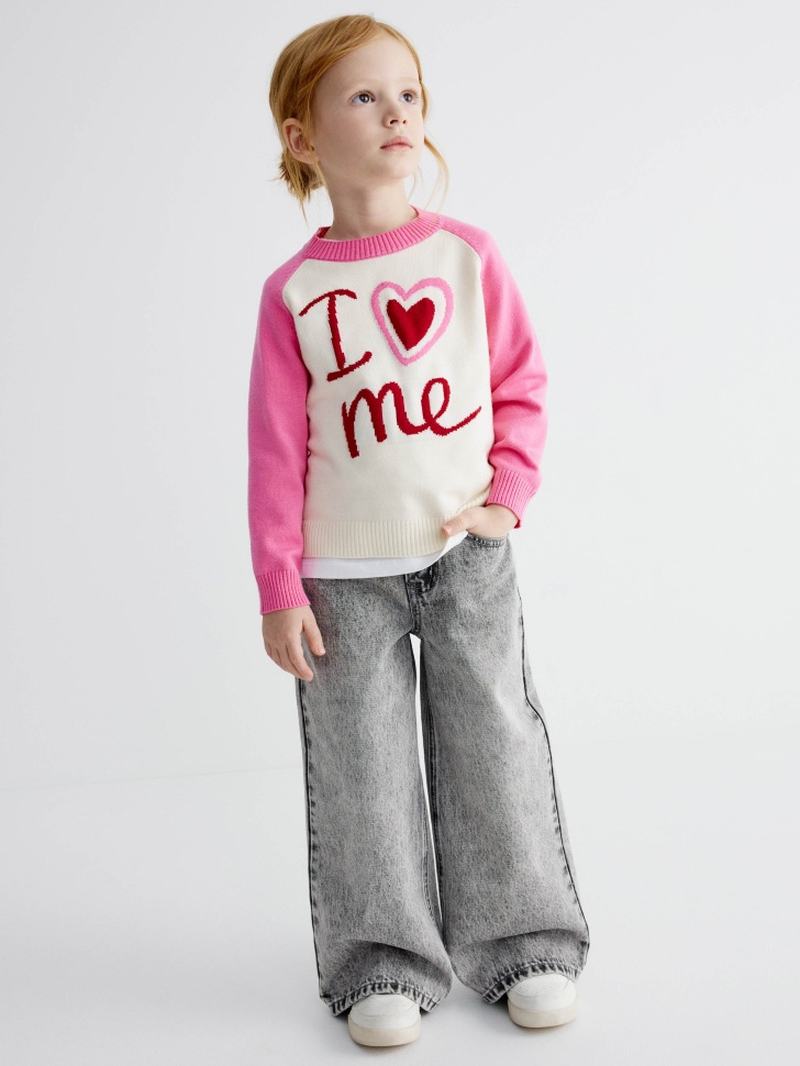 джемпер с принтом для девочек от бренда sela вид слева