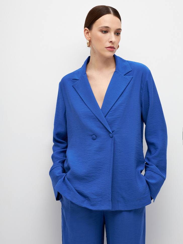 

Двубортный жакет, Синий