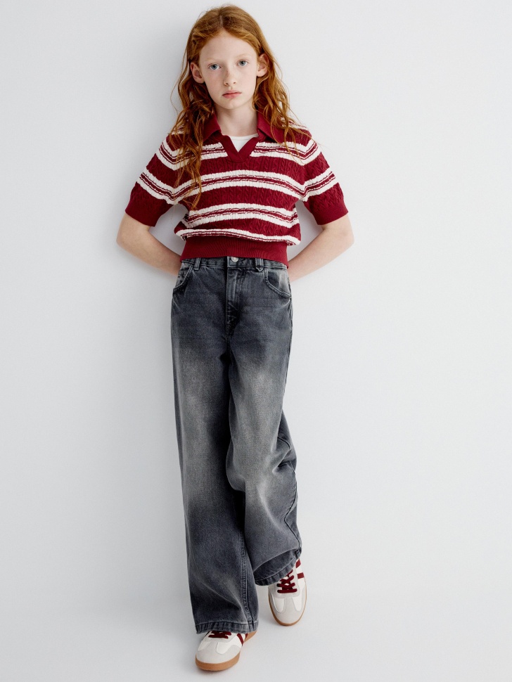 джинсы loose fit для девочек из коллекции  archive 4680798355214 фотография