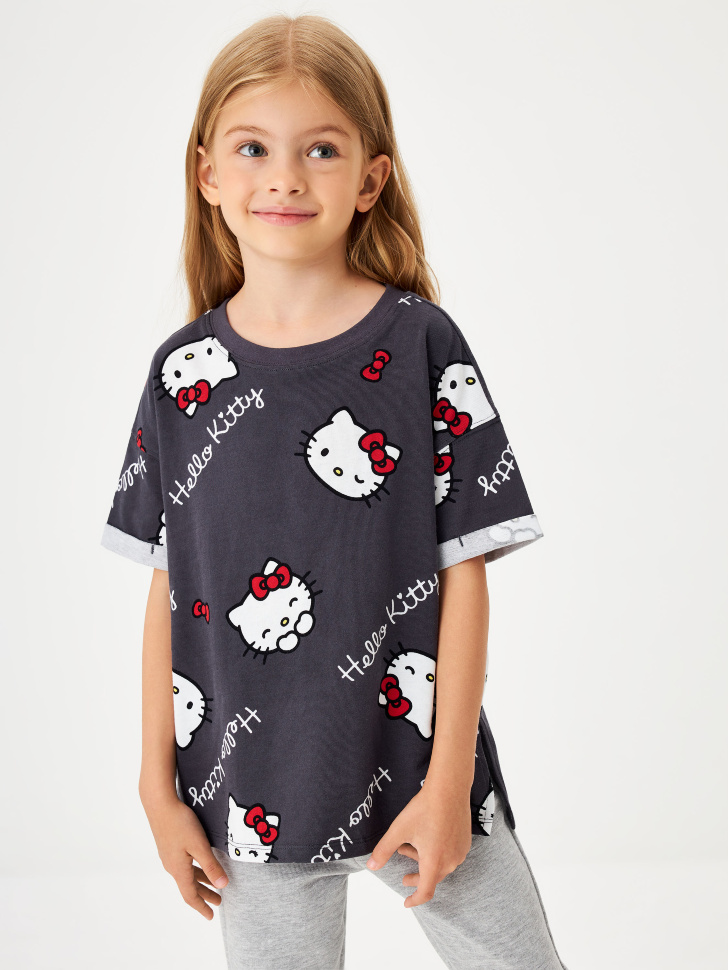 

Футболка с принтом Hello Kitty для девочек