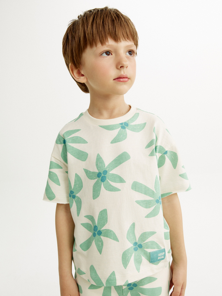 Футболка Sela оверсайз с принтом, бежевый, арт. 53648