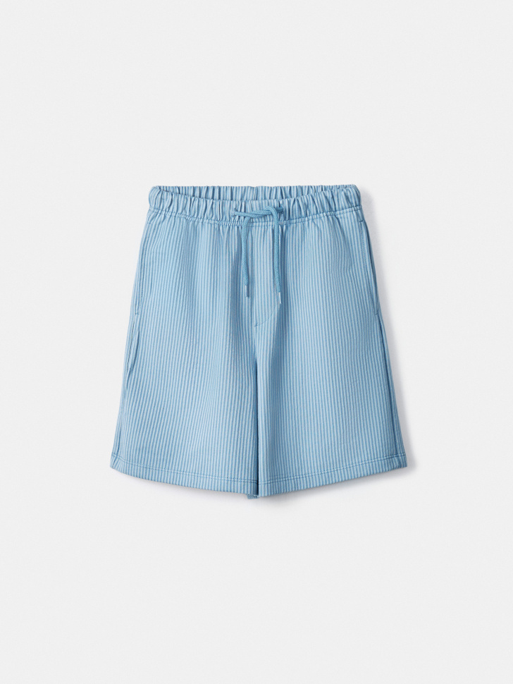 Трикотажные шорты Sela в полоску, голубой, арт. 54730