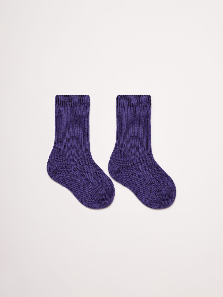 Носки из смесовой шерсти для девочек (фиолетовый, 23-25) sela 4680168152085 - фото 1