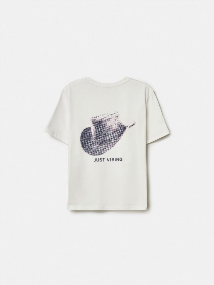 футболка оверсайз с принтом из линейки  young из хлопка спереди