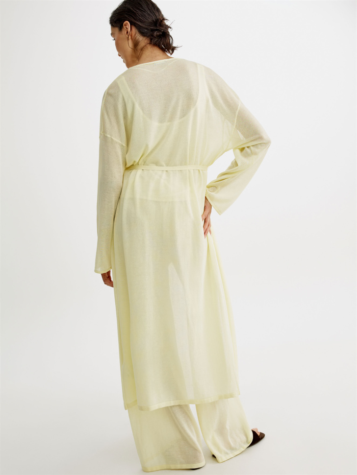 удлиненный кардиган из смесового лиоцелла с содержанием льна по цене 3999 руб вид справа