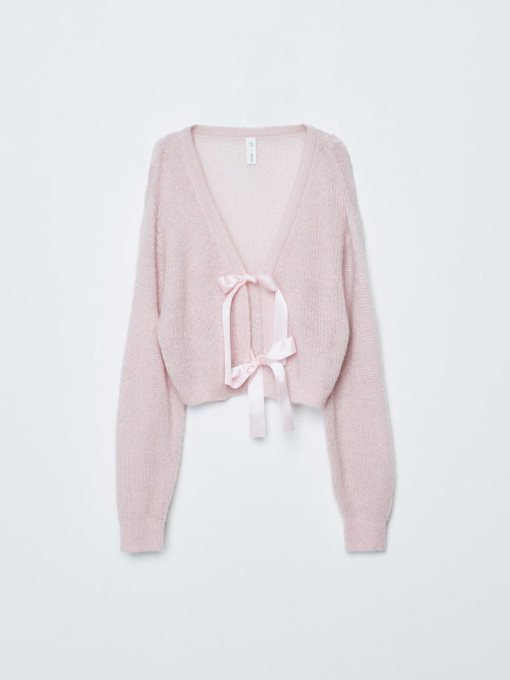 вязаный кардиган из смесовой шерсти с бантиками для девочек 4680798771373 с промокодом