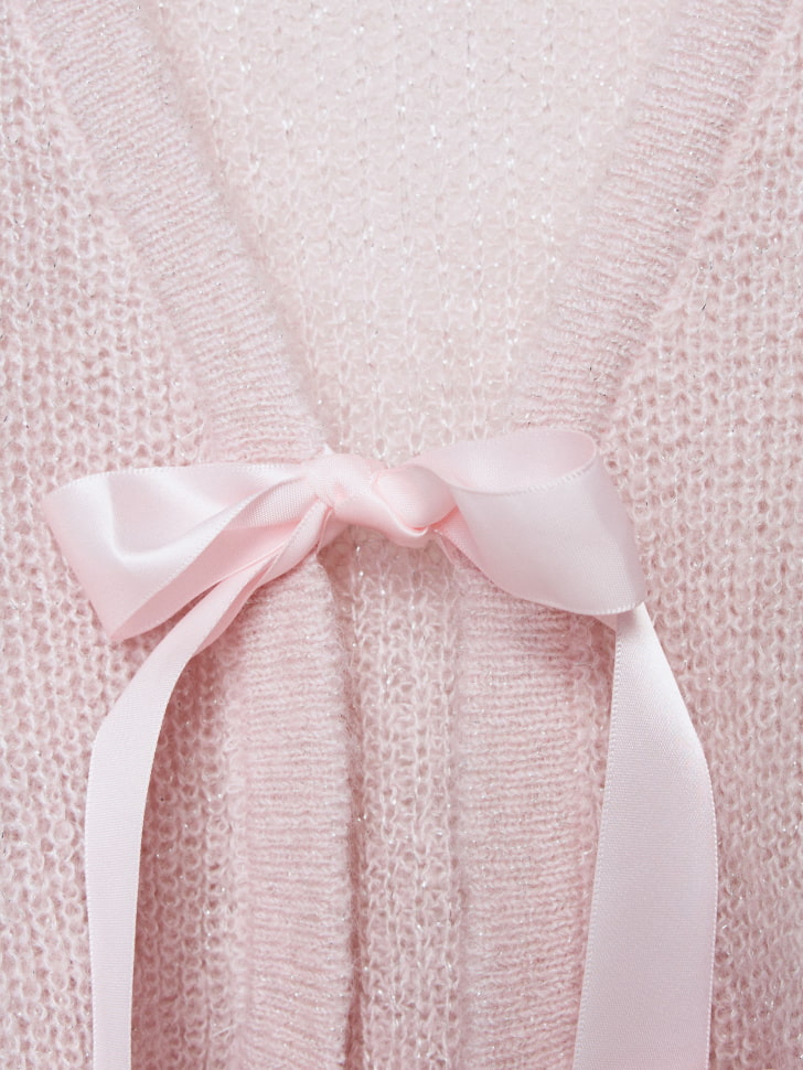 вязаный кардиган из смесовой шерсти с бантиками для девочек 4680798771373 купить с доставкой