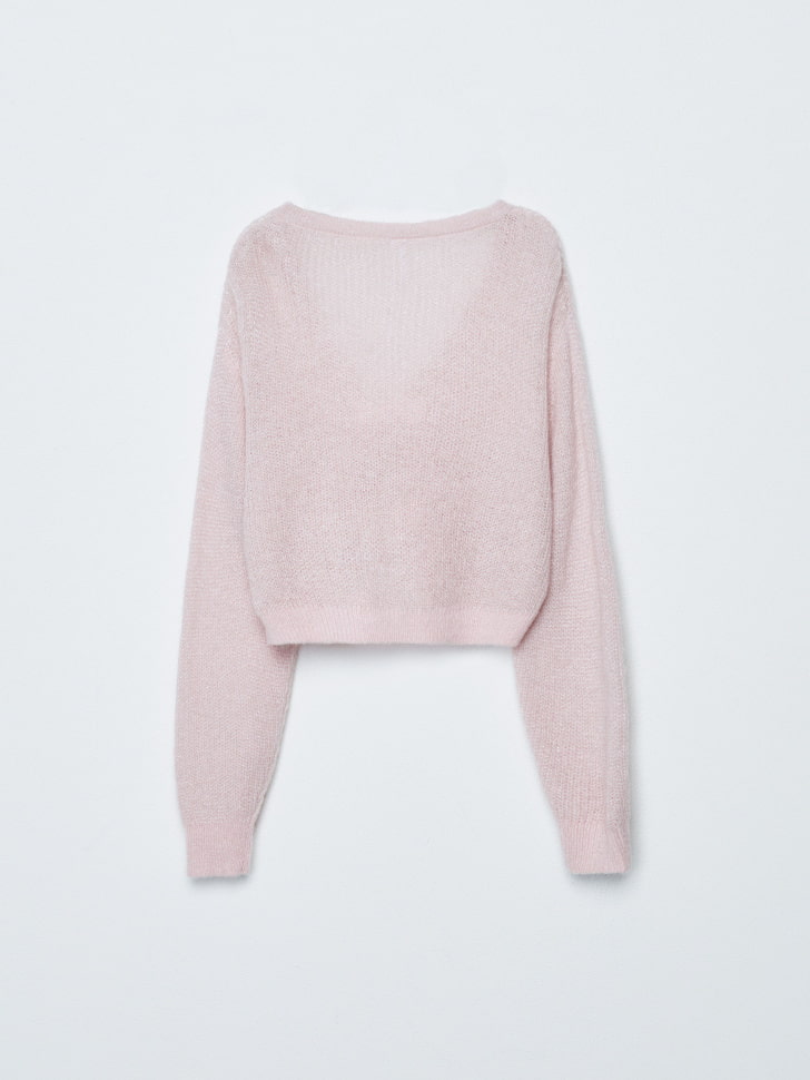 вязаный кардиган из смесовой шерсти с бантиками для девочек 4680798771373 по низкой цене