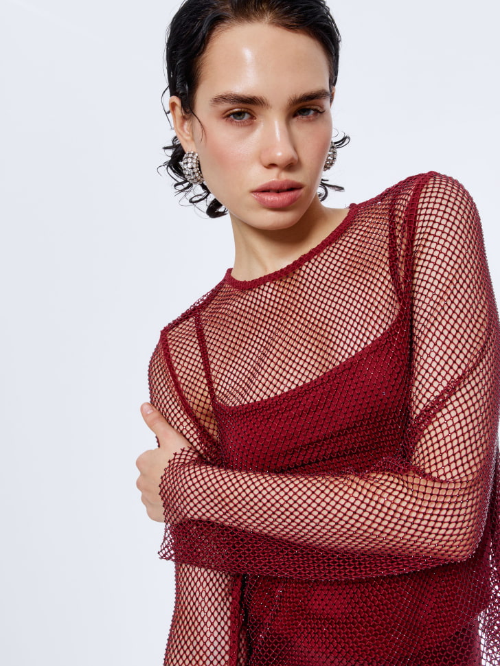 вечерний топ из сетки со стразами 4680798754390 с промокодом