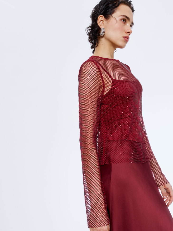 вечерний топ из сетки со стразами 4680798754390 по низкой цене