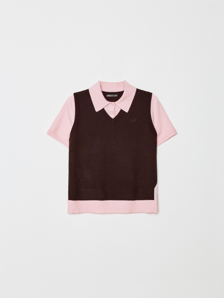 джемпер-поло с имитацией второго слоя в виде жилетки 4610517365286 по распродаже