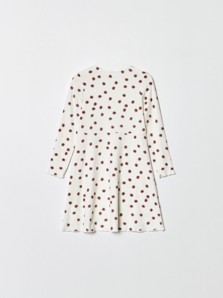 трикотажное платье с принтом для девочек от бренда sela вид слева