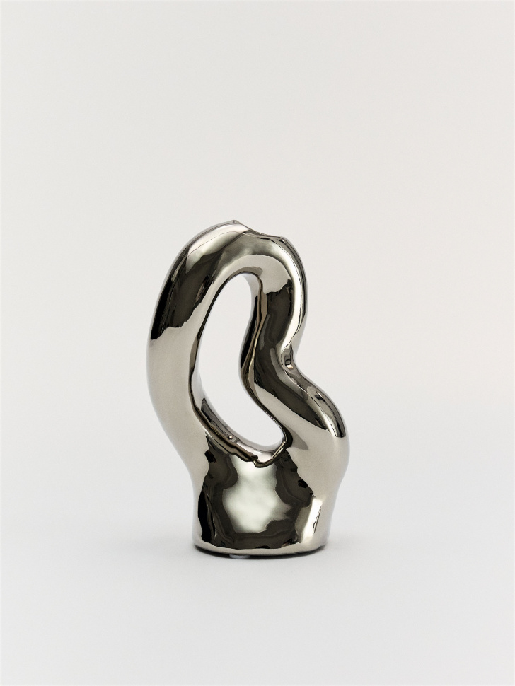 Асимметричная ваза, серебристый, арт. vza001