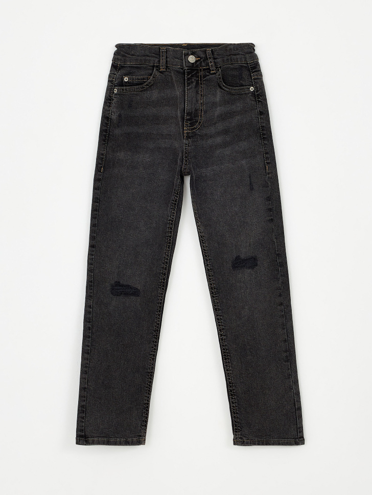 Прямые джинсы для мальчиков (серый, 140)