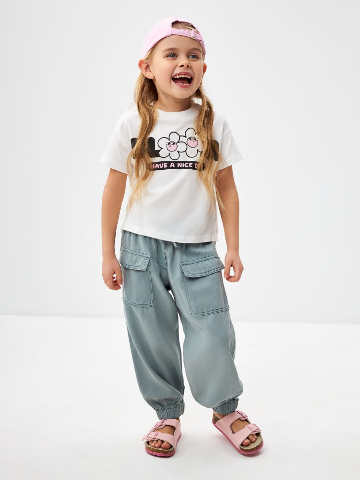 

Брюки из смесового льна для девочек