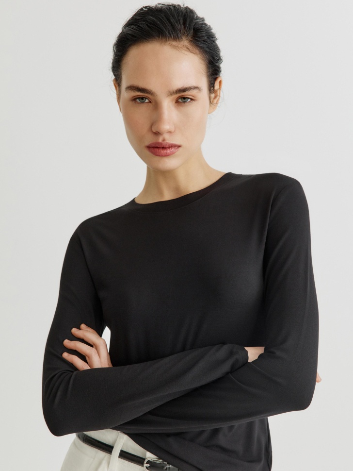 Лонгслив SELA, черный, арт. 39149