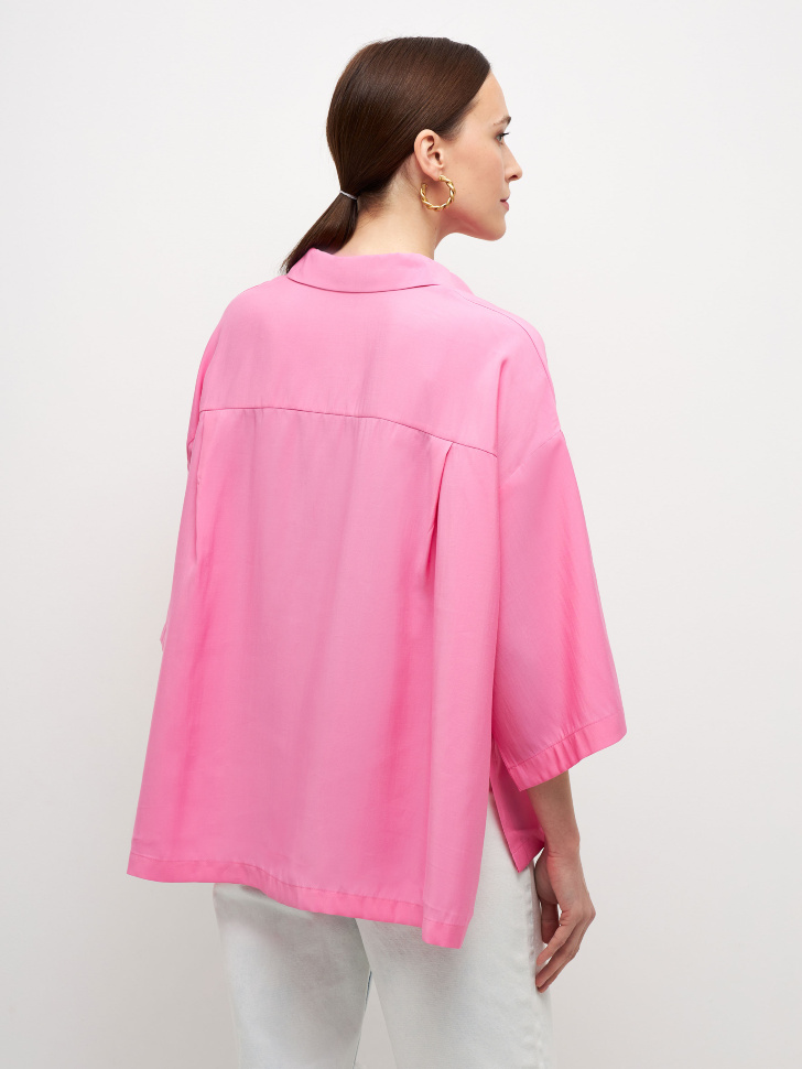 Рубашка оверсайз из модала (розовый, L) sela 4680129489632 - фото 5