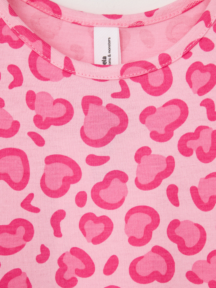 Трикотажное платье с принтом для девочек (розовый, 116) sela 4680168737879 - фото 3