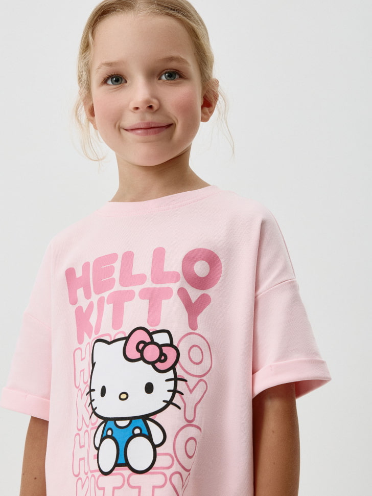 Футболка с принтом Hello Kitty для девочек