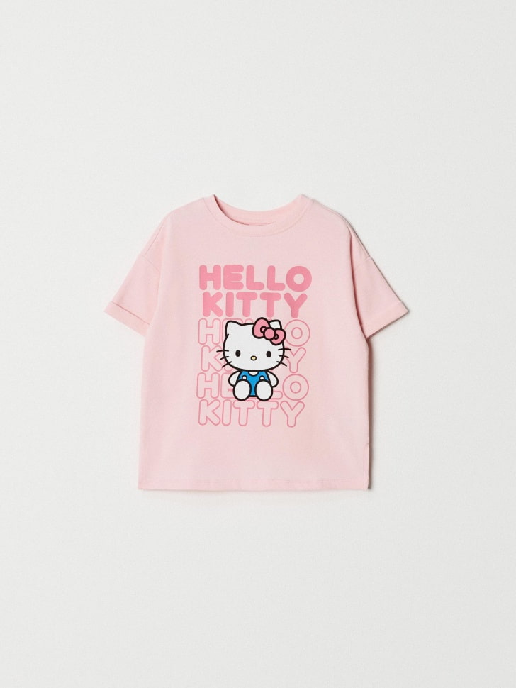 Футболка с принтом Hello Kitty для девочек. Фото №4