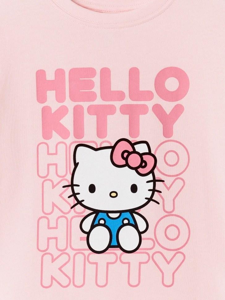 Футболка с принтом Hello Kitty для девочек. Фото №5
