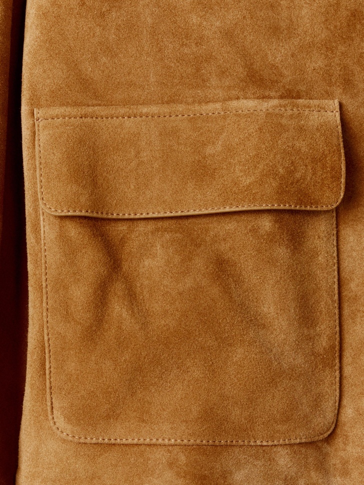 короткая куртка из натуральной замши премиум качества для взрослого возраста с изнаночной стороны