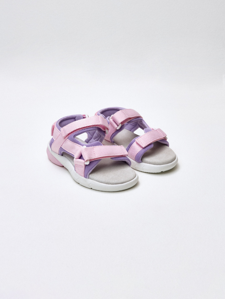 сандалии на липучках для девочек от бренда sela вид слева
