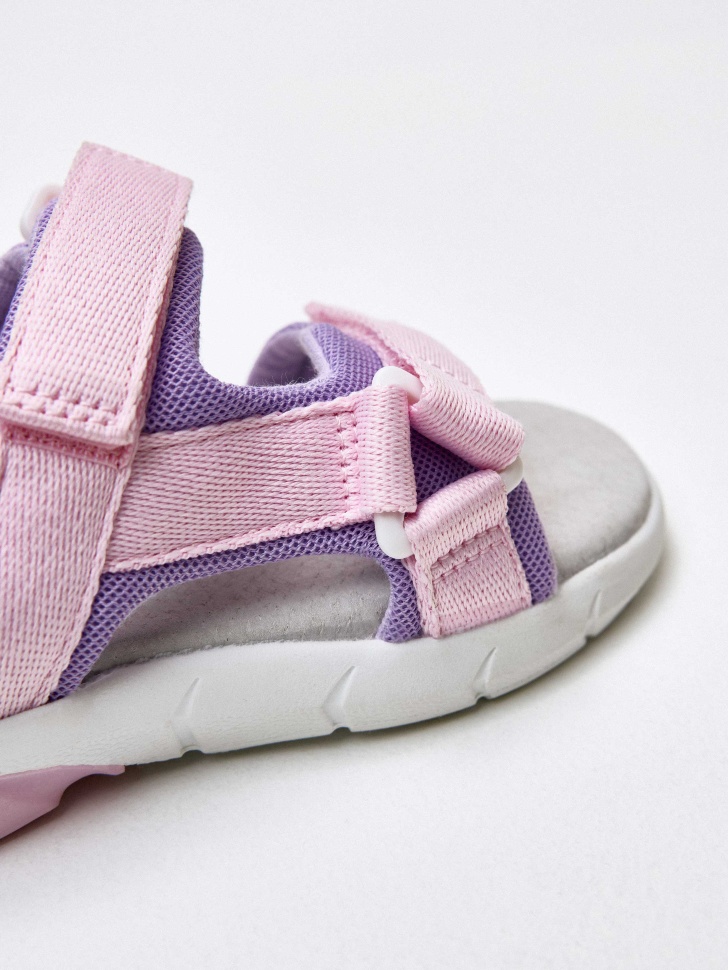 сандалии на липучках для девочек из кожи спереди