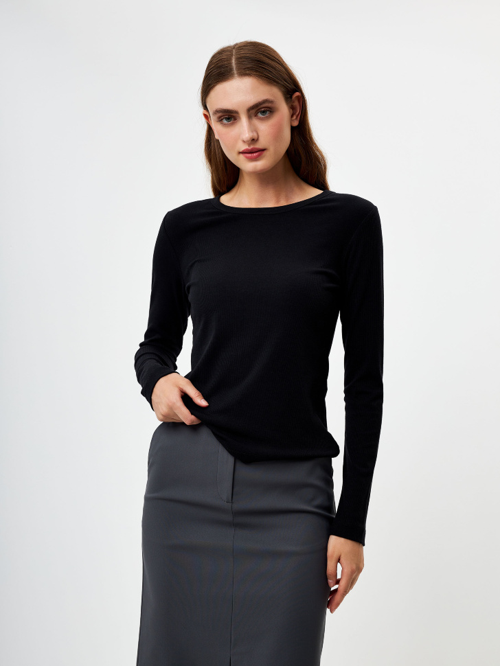 

Лонгслив базовый в рубчик