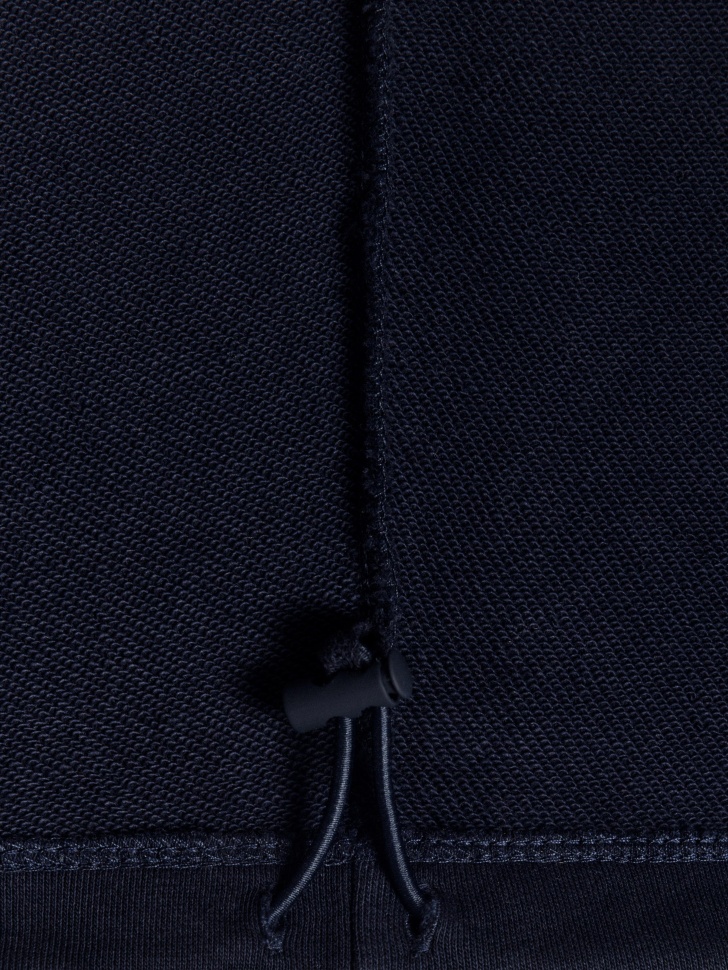 брюки из футера с регулируемыми затяжками по низу из футера спереди