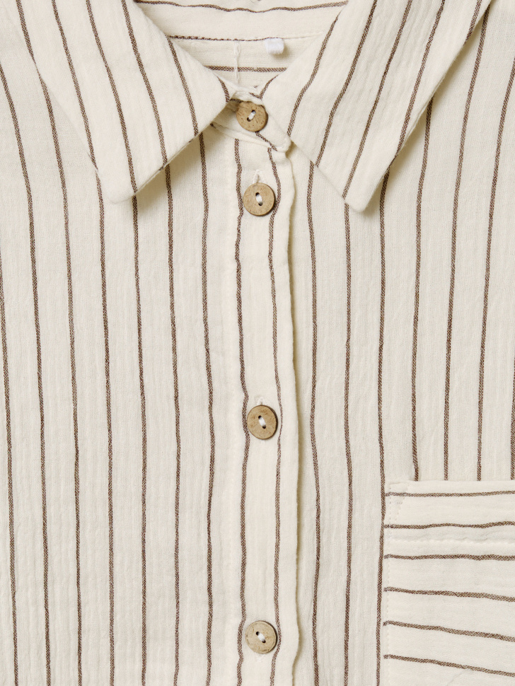 рубашка оверсайз из муслина из хлопка спереди