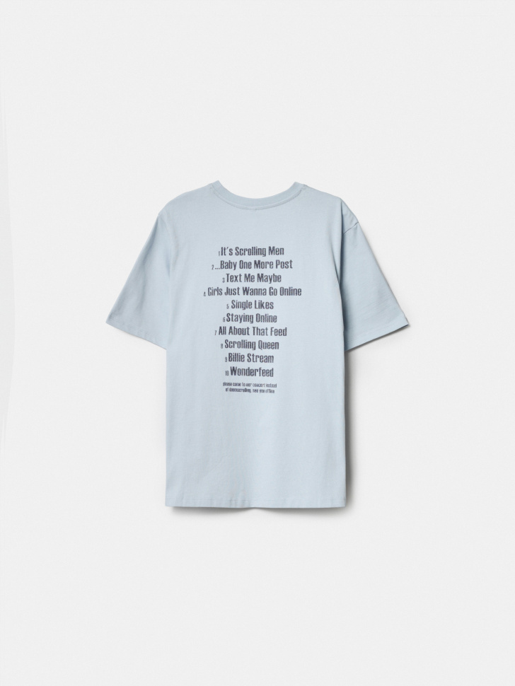 футболка оверсайз с принтом из линейки  young из хлопка спереди