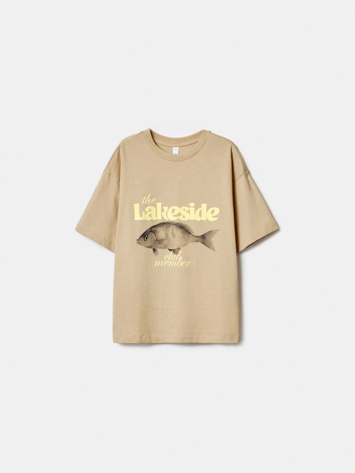 футболка оверсайз с принтом для мальчиков по цене 999 руб вид справа