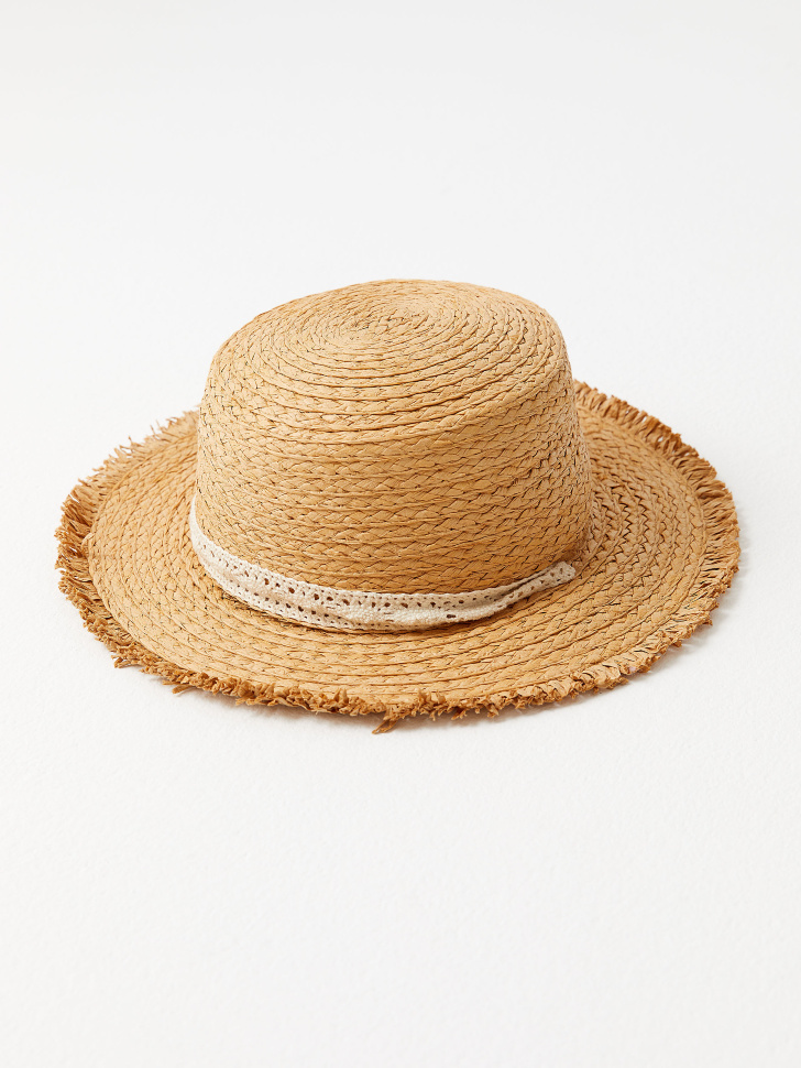 Соломенная шляпа с лентами для девочек sela 4640078223688 - фото 2