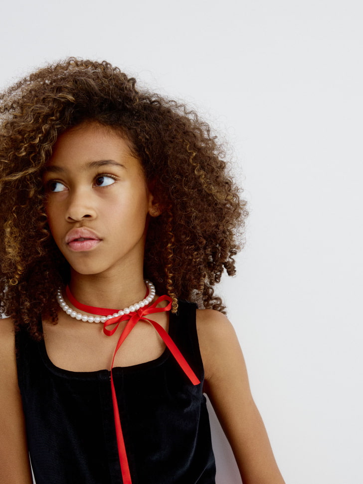 

Колье-чокер с бусинами и бантом для девочек, SL5811172813