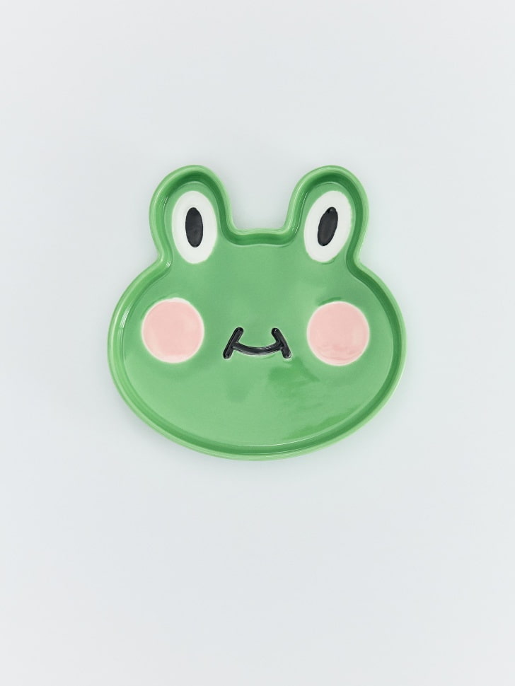 Детская десертная тарелка, зеленый, розовый, арт. 16920