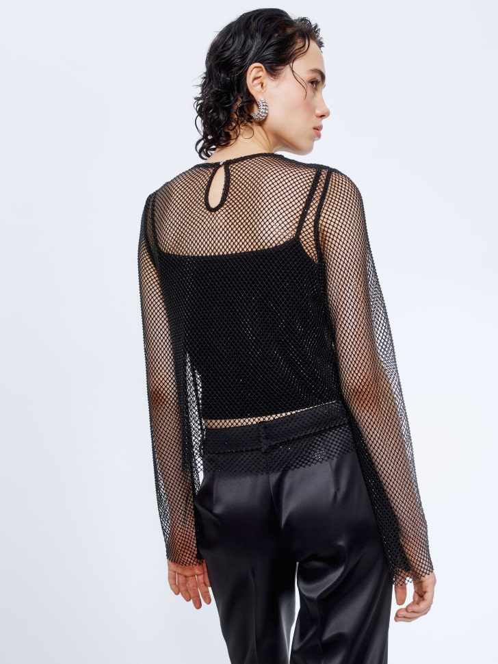 вечерний топ из сетки со стразами 4680798754338 в интернет магазине
