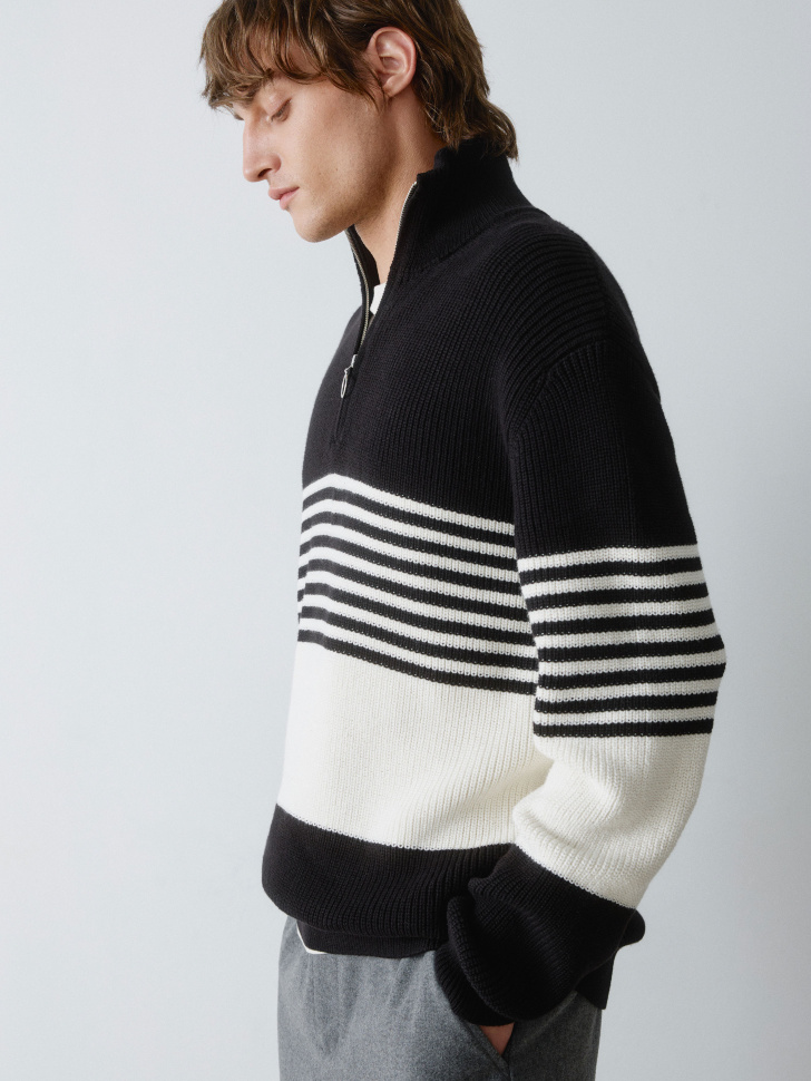 вязаный джемпер с воротом на молнии 4610517247384 фотография