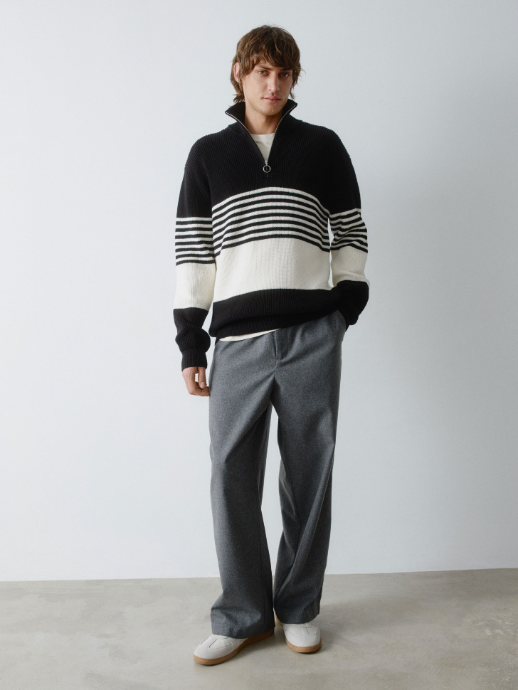 вязаный джемпер с воротом на молнии 4610517247384 по акции