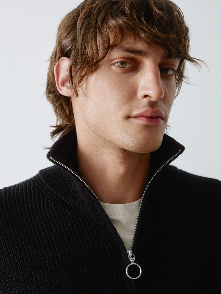 вязаный джемпер с воротом на молнии 4610517247384 в интернет магазине