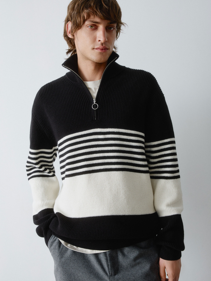 вязаный джемпер с воротом на молнии 4610517247384 купить с доставкой